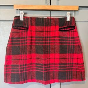Copper Key Red and Black Plaid Mini Skirt size XS